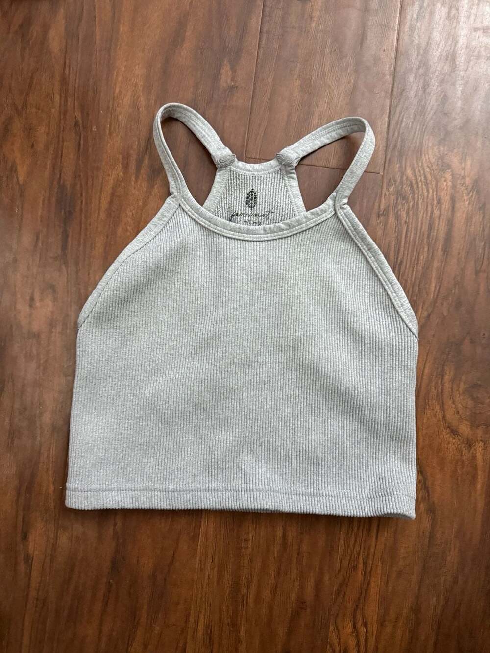 FP Movement Happiness Runs Crop Tank Size M/L Heather Grey